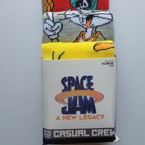 space jam a new legacy mens casual crew socks 6 pk